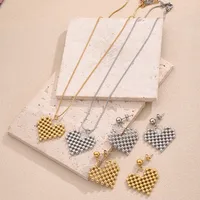 Casual Modern Style Sweet Red Heart Stainless Steel Polishing Plating 18K Gold Plated Women's Earrings Necklace Jewelry Set main image 1