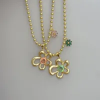 Classic Style Flower Copper Plating Zircon 18K Gold Plated Women's Pendant Necklace main image 6