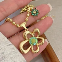 Classic Style Flower Copper Plating Zircon 18K Gold Plated Women's Pendant Necklace main image 4