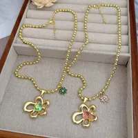 Classic Style Flower Copper Plating Zircon 18K Gold Plated Women's Pendant Necklace main image 5