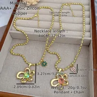 Classic Style Flower Copper Plating Zircon 18K Gold Plated Women's Pendant Necklace main image 2