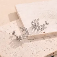 1 Pair/Package Casual Modern Style Simple Style Leaf Multicolor Simple Handmade Polishing Plating 304 Stainless Steel 18K Gold Plated Colorful Plating Rose Gold Plated Ear Studs main image 3