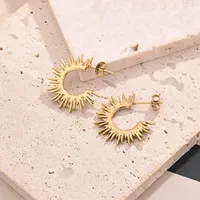 1 Pair/Package Casual Modern Style Simple Style Multicolor Sun Simple Handmade Polishing Plating 304 Stainless Steel 18K Gold Plated Colorful Plating Rose Gold Plated Ear Studs main image 2