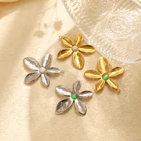 Vacation Classic Style Flower 304 Stainless Steel Plating Charms main image 1