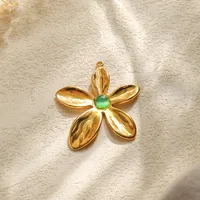 Vacation Classic Style Flower 304 Stainless Steel Plating Charms sku image 1