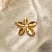 Vacation Classic Style Flower 304 Stainless Steel Plating Charms sku image 4