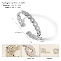 Vacation Classic Style Solid Color 304 Stainless Steel Plating Women's Bangle sku image 4