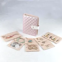 Solid Color Lingge Pu Leather Jewelry Boxes main image 2