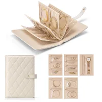 Solid Color Lingge Pu Leather Jewelry Boxes main image 1