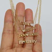 Simple Style Letter Copper Plating Mother'S Day Women's Pendant Necklace main image 1