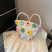 Women's Cotton And Linen Flower Cute Bucket Zipper Shoulder Bag main image 2