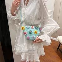 Women's Cotton And Linen Flower Cute Bucket Zipper Shoulder Bag main image 5