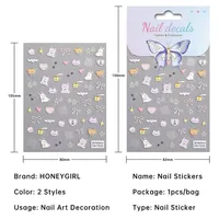 Cute Retro Heart Shape Bow Knot PET Tpu Nail Patches main image 5