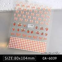 Cute Retro Heart Shape Bow Knot PET Tpu Nail Patches sku image 2