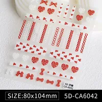 Cute Retro Heart Shape Bow Knot PET Tpu Nail Patches sku image 4