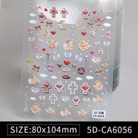 Cute Retro Heart Shape Bow Knot PET Tpu Nail Patches sku image 12