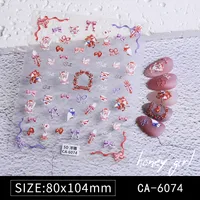 Cute Retro Heart Shape Bow Knot PET Tpu Nail Patches sku image 30