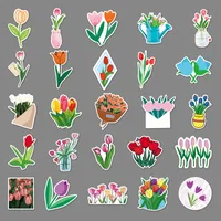 1 Piece Tulips School Graduation PVC Self-adhesive Cute Pastoral Stickers main image 4