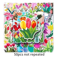 1 Piece Tulips School Graduation PVC Self-adhesive Cute Pastoral Stickers sku image 1