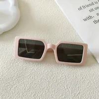 Sweet Simple Style Solid Color Resin Square Full Frame Glasses sku image 1