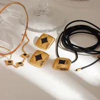 Basic Classic Style Commute Geometric 316 Stainless Steel  Women's Bracelets Earrings Necklace main image 7