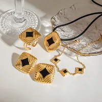 Basic Classic Style Commute Geometric 316 Stainless Steel  Women's Bracelets Earrings Necklace main image 9