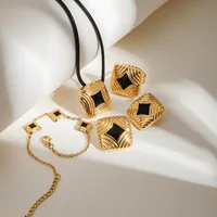 Basic Classic Style Commute Geometric 316 Stainless Steel  Women's Bracelets Earrings Necklace main image 2