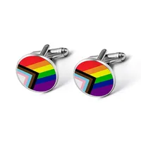 1 Pair Formal Commute Rainbow Alloy Glass Men's Cufflinks main image 6