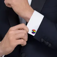 1 Pair Formal Commute Rainbow Alloy Glass Men's Cufflinks main image 5
