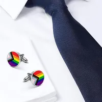 1 Pair Formal Commute Rainbow Alloy Glass Men's Cufflinks main image 7