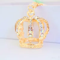 1 Piece Cute Sweet Crown Alloy Inlay Rhinestones Women's Keychain main image 1