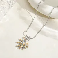 Casual Simple Style Artistic Eight Awn Star Geometric Leaves 304 Stainless Steel Plating Inlay Zircon 18K Gold Plated Women's Pendant Necklace main image 3