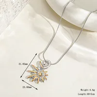 Casual Simple Style Artistic Eight Awn Star Geometric Leaves 304 Stainless Steel Plating Inlay Zircon 18K Gold Plated Women's Pendant Necklace sku image 1