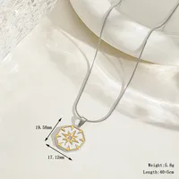 Casual Simple Style Artistic Eight Awn Star Geometric Leaves 304 Stainless Steel Plating Inlay Zircon 18K Gold Plated Women's Pendant Necklace sku image 2