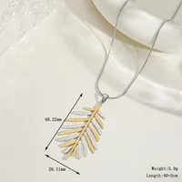 Casual Simple Style Artistic Eight Awn Star Geometric Leaves 304 Stainless Steel Plating Inlay Zircon 18K Gold Plated Women's Pendant Necklace sku image 3