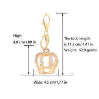 1 Piece Cute Sweet Crown Alloy Inlay Rhinestones Women's Keychain main image 2