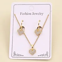 Casual Sweet Simple Style Oval Bear Grain Copper Polishing Inlay Zircon 18K Gold Plated Women's Jewelry Set main image 10