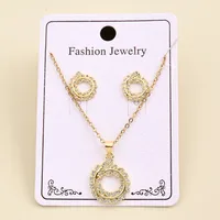 Casual Sweet Simple Style Oval Bear Grain Copper Polishing Inlay Zircon 18K Gold Plated Women's Jewelry Set main image 9
