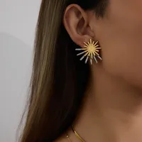 Basic Modern Style Simple Style Geometric Sun 316 Stainless Steel  Earrings Ear Studs main image 1