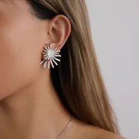 Basic Modern Style Simple Style Geometric Sun 316 Stainless Steel  Earrings Ear Studs main image 8