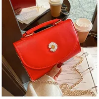 Women's Pu Leather Daisy Business Square Flip Cover Square Bag sku image 2