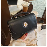 Women's Pu Leather Daisy Business Square Flip Cover Square Bag sku image 3