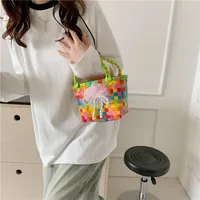 Women's Braid Animal Plaid Cute Square Open Handbag main image 4