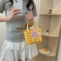 Women's Braid Animal Plaid Cute Square Open Handbag main image 5