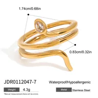 Basic Classic Style Commute Snake 316 Stainless Steel  Women's Rings sku image 5