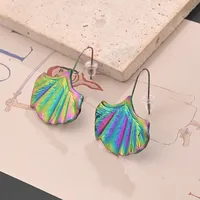 1 Pair/Package Casual Modern Style Simple Style Leaf Handmade Polishing Plating 304 Stainless Steel 18K Gold Plated Colorful Plating Rose Gold Plated Earrings sku image 5