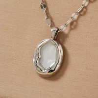 Elegant Simple Style Classic Style Round 304 Stainless Steel Copper Zircon K Gold Plated Rhodium Plated Women's Pendant Necklace main image 5
