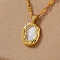 Elegant Simple Style Classic Style Round 304 Stainless Steel Copper Zircon K Gold Plated Rhodium Plated Women's Pendant Necklace main image 4
