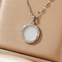 Elegant Simple Style Classic Style Round 304 Stainless Steel Copper Zircon K Gold Plated Rhodium Plated Women's Pendant Necklace main image 7