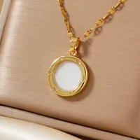 Elegant Simple Style Classic Style Round 304 Stainless Steel Copper Zircon K Gold Plated Rhodium Plated Women's Pendant Necklace main image 6